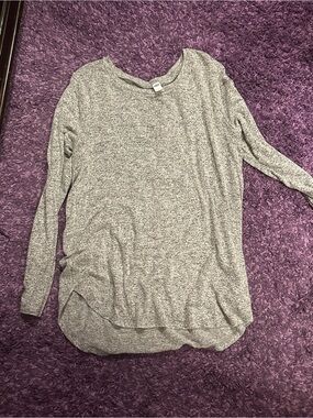 Old Navy XL Light Gray Tweed Long Sleeve Knit Tunic Top